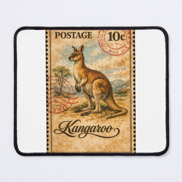 Item preview, Kangaroo Postage – Vintage Australia designed and sold by ForeverPrintsOK.