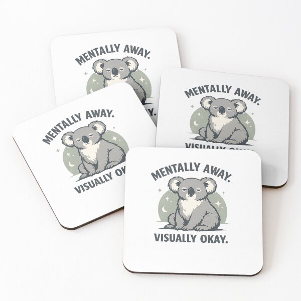 Item preview, Mentally Away Visually Okay Koala Retro Burnout Humor designed and sold by Teenomix.