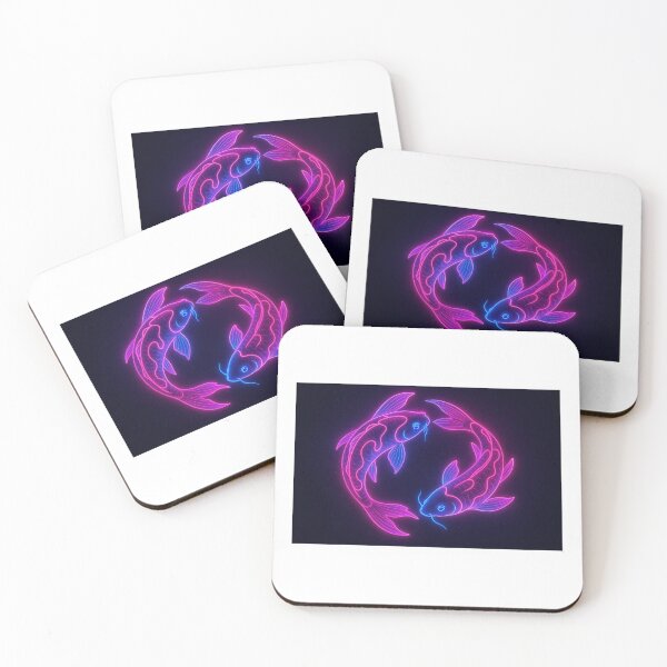 Item preview, Neon Koi Yin Yang – Glowing Cyber Aesthetic Design designed and sold by ZolaDesings.
