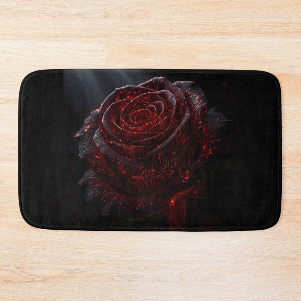 Item preview, Glowing Cybernetic Red Rose with Digital Circuitry and Neon Light Effects designed and sold by Dreamy Armine Art.