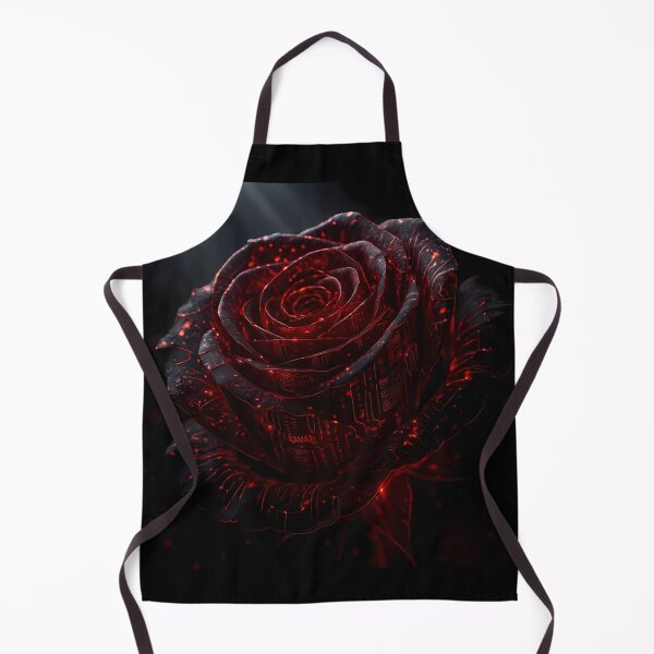 Item preview, Glowing Cybernetic Red Rose with Digital Circuitry and Neon Light Effects designed and sold by Dreamy Armine Art.