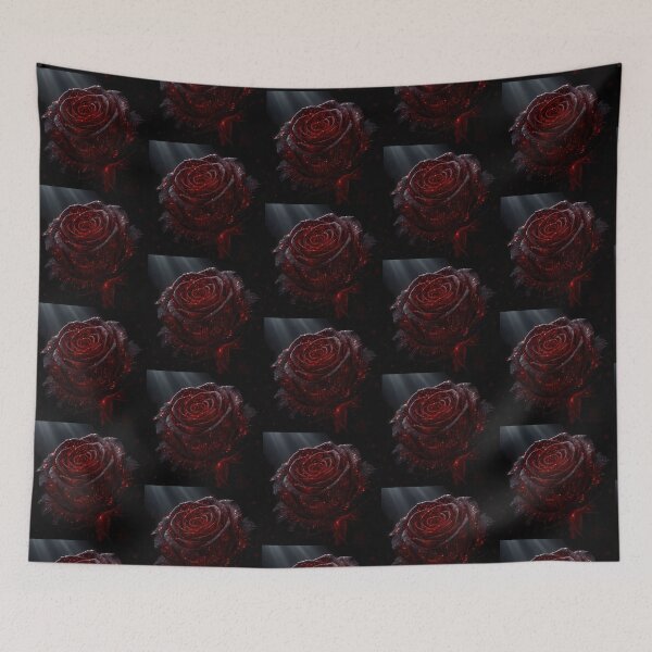 Item preview, Glowing Cybernetic Red Rose with Digital Circuitry and Neon Light Effects designed and sold by Dreamy Armine Art.
