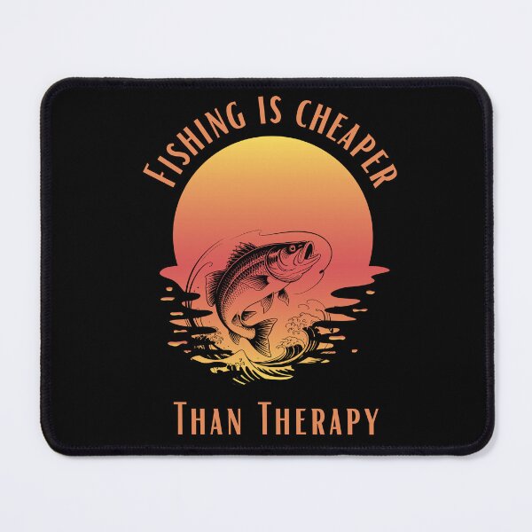 Item preview, Fishing Is Cheaper Than Therapy Vintage Bass Angler Retro Sunset designed and sold by Ladys-Gents.