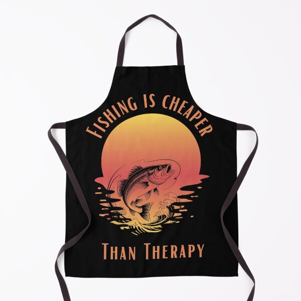 Item preview, Fishing Is Cheaper Than Therapy Vintage Bass Angler Retro Sunset designed and sold by Ladys-Gents.