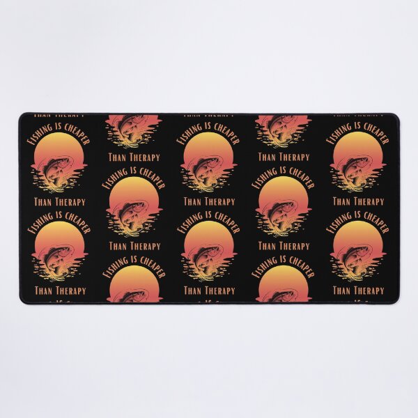 Item preview, Fishing Is Cheaper Than Therapy Vintage Bass Angler Retro Sunset designed and sold by Ladys-Gents.