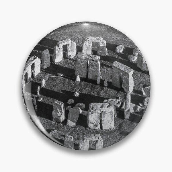 Item preview, Stonehenge aerial drone view summer solstice black and white photographic art print  designed and sold by Astrid Arkhangelsky.