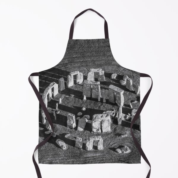 Item preview, Stonehenge aerial drone view summer solstice black and white photographic art print designed and sold by Astrid Arkhangelsky.