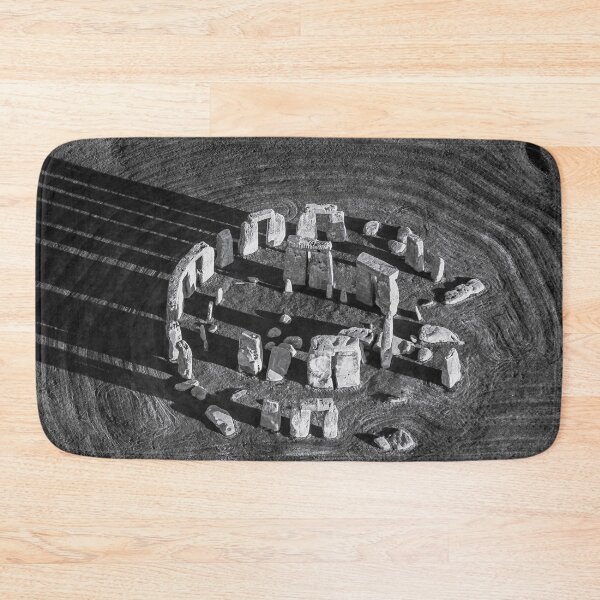 Item preview, Stonehenge aerial drone view summer solstice black and white photographic art print  designed and sold by Astrid Arkhangelsky.