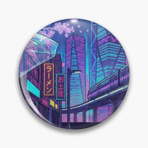 Item preview, Cyberpunk Neo-Tokyo: Neon, Sakura & Traditional Futurism designed and sold by HappyCanvasArt.