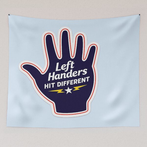 Item preview, Left Handers Hit Different Funny Lefty Meme designed and sold by AnimalAirtistry.