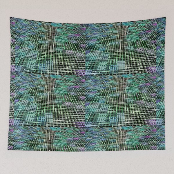 Item preview, Green and blue network grid concept pattern. designed and sold by IaroslavB.