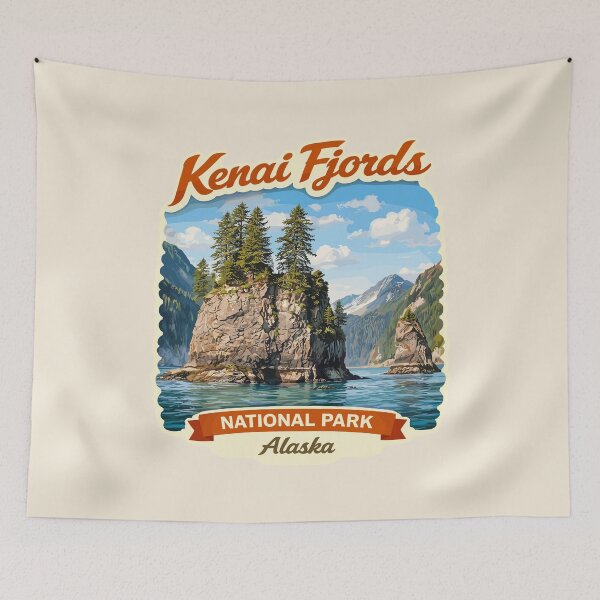 Item preview, Kenai Fjords National Park Retro Glacier Ocean designed and sold by Gideon Emmerich.