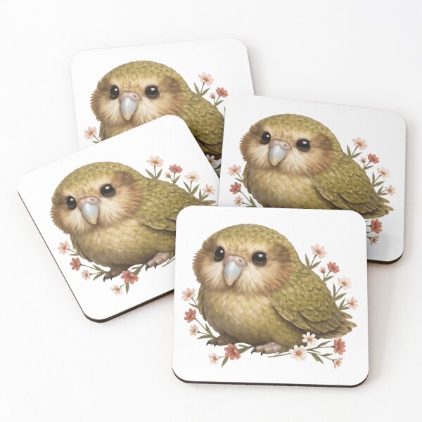 Item preview, Cute Kākāpō Bird – Floral Forest Style designed and sold by BirdsRbeautiful.