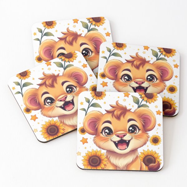 Item preview, Cute Baby Lion Sunflowers designed and sold by CoquetteLunaCo.