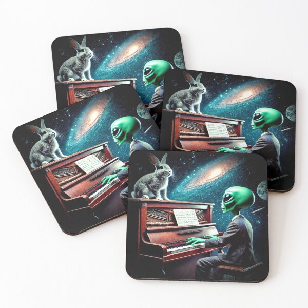 Item preview, Cosmic Alien Pianist – Surreal Space Fantasy designed and sold by Dogandesighn.