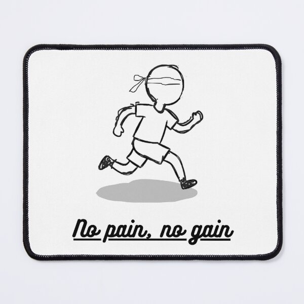 Item preview, Minimalist Stick Figure Runner: No Pain, no Gain designed and sold by AbuYasir2008.