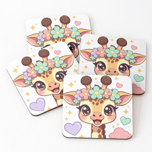 Item preview, Cute Flower Crown Baby Giraffe designed and sold by CoquetteLunaCo.