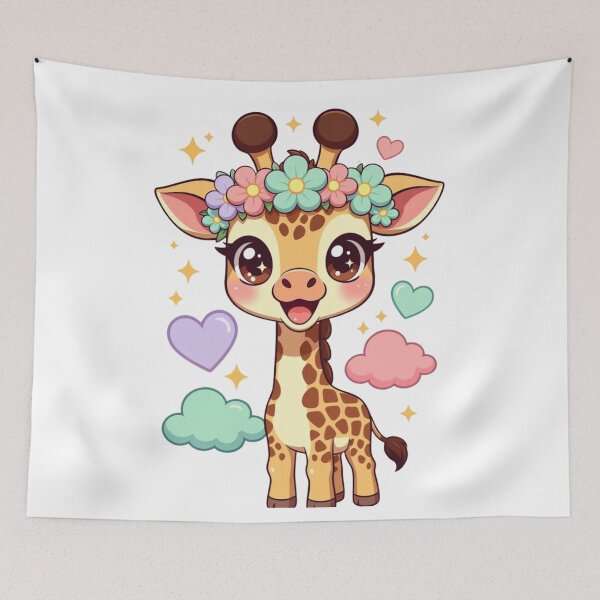 Item preview, Cute Flower Crown Baby Giraffe designed and sold by CoquetteLunaCo.