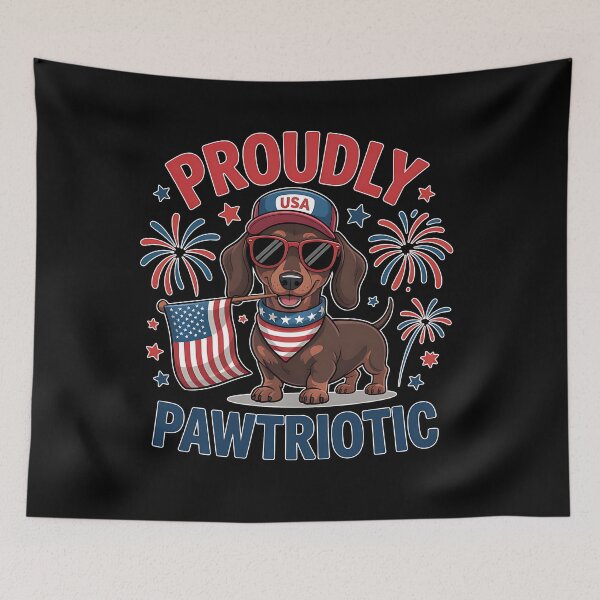 Item preview, Proudly Pawtriotic Dachshund USA Dog 4th of July Patriotic Wiener Dog designed and sold by Ladys-Gents.