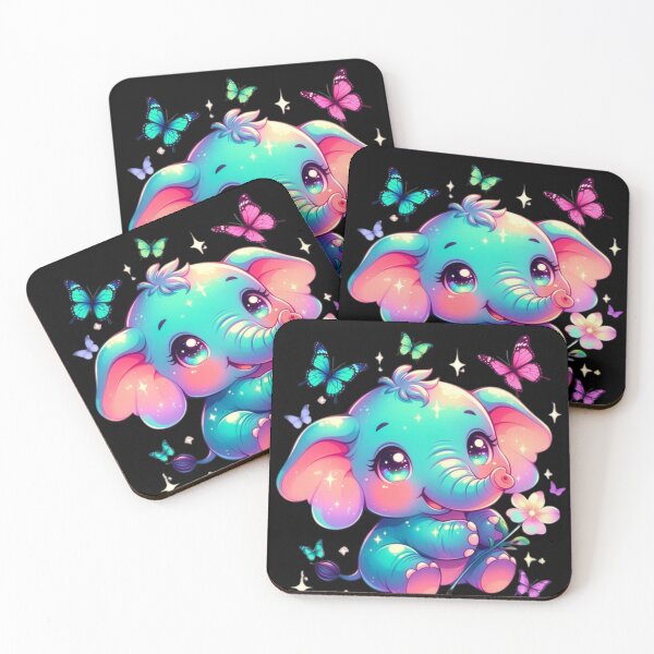 Item preview, Rainbow Baby Elephant Butterflies designed and sold by CoquetteLunaCo.