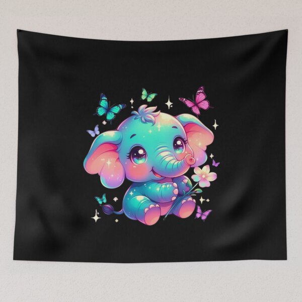 Item preview, Rainbow Baby Elephant Butterflies designed and sold by CoquetteLunaCo.