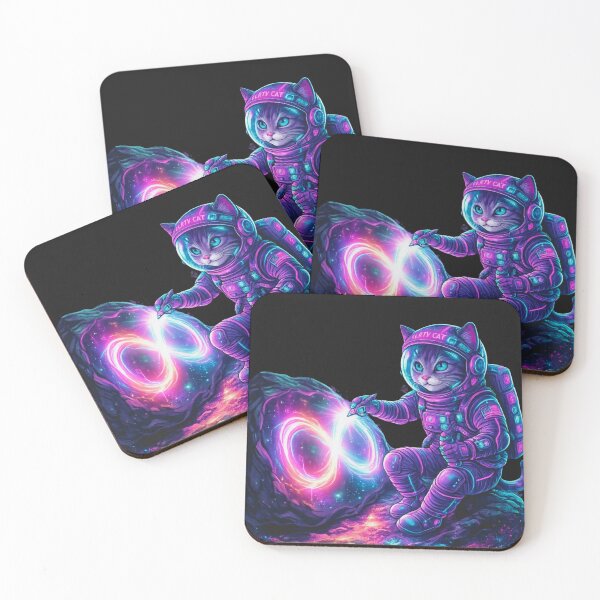 Item preview, Neon Space Cat Astronaut designed and sold by Nika Art Studio.