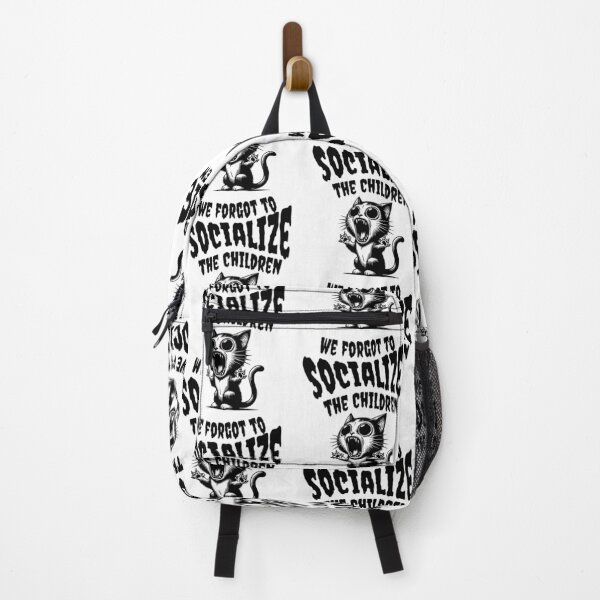 Item preview, We Forgot To Socialize The Children Homeschool Cat Meme designed and sold by KAWKAW-DRHM.