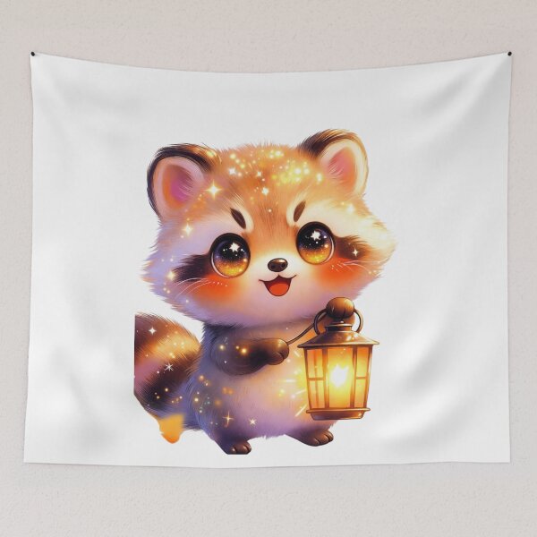 Item preview, Cute Baby Raccoon Lantern Glow designed and sold by CoquetteLunaCo.