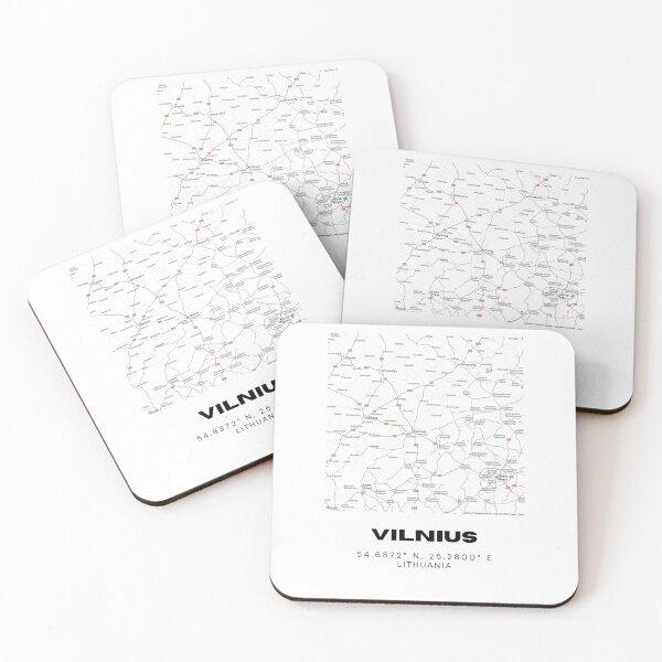 Item preview, Vilnius Lithuania Coordinates Print | Capital City | Minimalist Wall Art designed and sold by RM-Journey.