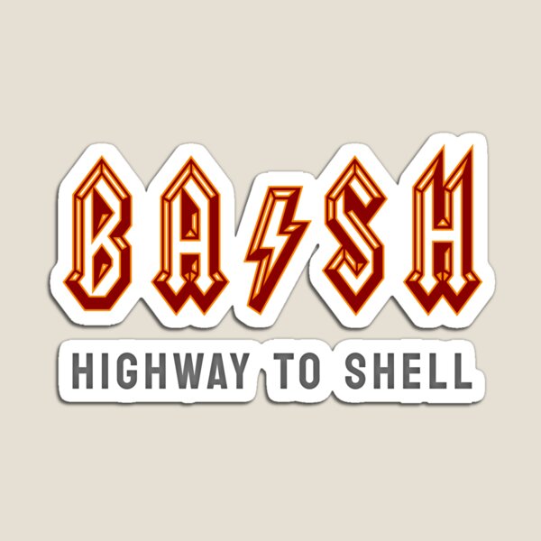 Item preview, BASH Highway to Shell - Developer - ACDC Tshirt Red on Black designed and sold by VandoorLabs.