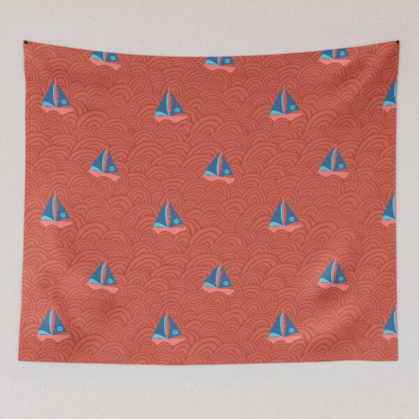 Item preview, Nautical Yacht with Ocean Waves NO10 Yacht at Sea designed and sold by HueyDesign.