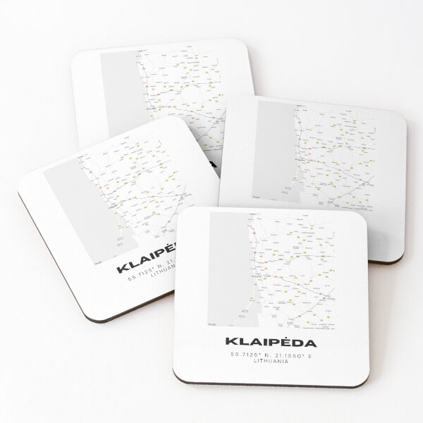 Item preview, Klaipėda Lithuania Coordinates Wall Art | Coastal City Print designed and sold by RM-Journey.