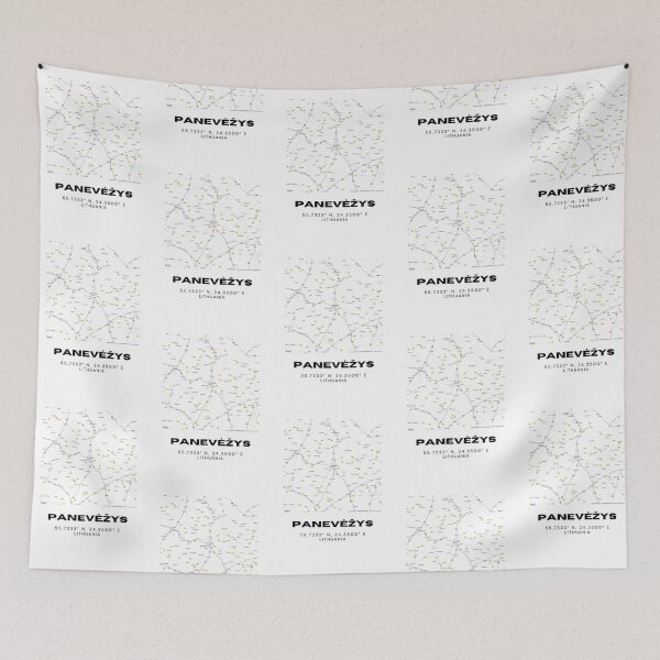 Item preview, Panevėžys Lithuania Coordinates Print | Minimalist City Art designed and sold by RM-Journey.