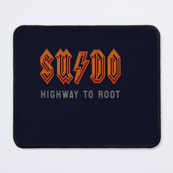 Item preview, SUDO Highway to Root - Developer - ACDC Rockstar Coder tshirt Red on Black designed and sold by VandoorLabs.