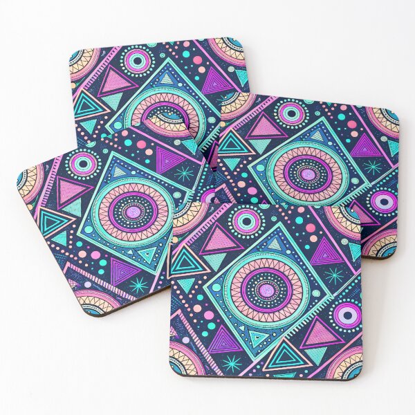 Item preview, Neon multicolor geometric pattern  designed and sold by michplante60.