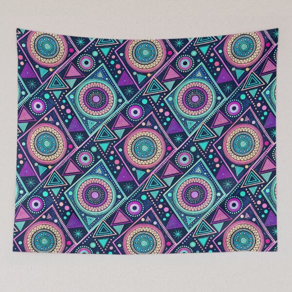 Item preview, Neon multicolor geometric pattern  designed and sold by michplante60.