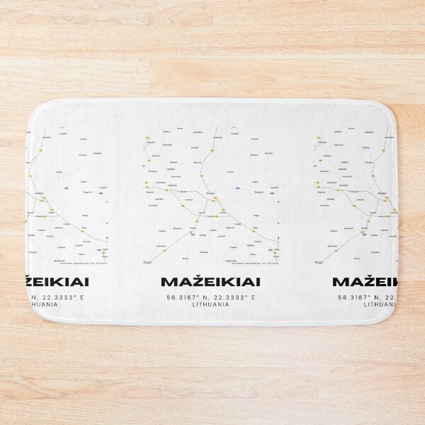 Item preview, Mažeikiai Lithuania Coordinates Print | Minimalist City Wall Art designed and sold by RM-Journey.