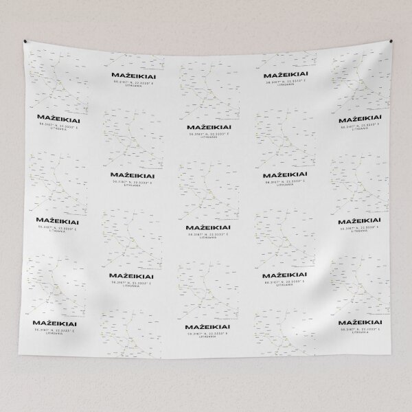 Item preview, Mažeikiai Lithuania Coordinates Print | Minimalist City Wall Art designed and sold by RM-Journey.