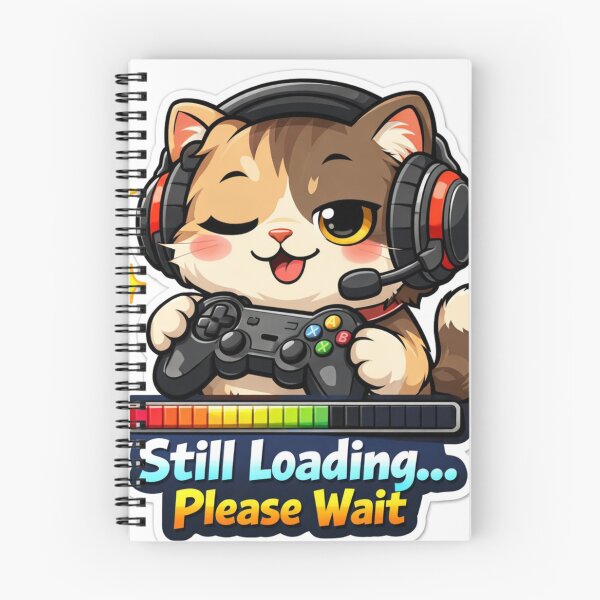 Item preview, Cute Funny Loading Gamer Cat Sticker Gaming Mood Cartoon designed and sold by MyDesignNest1.