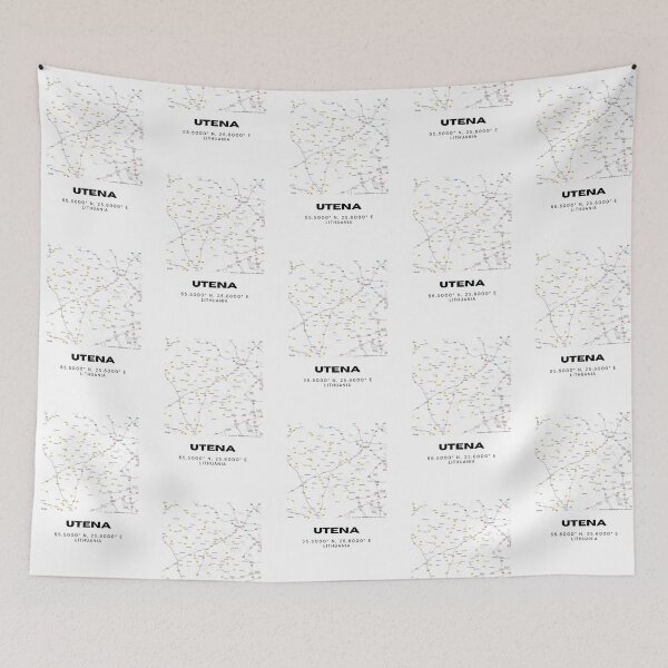 Item preview, Utena Lithuania Coordinates Print | Minimalist City Wall Art designed and sold by RM-Journey.
