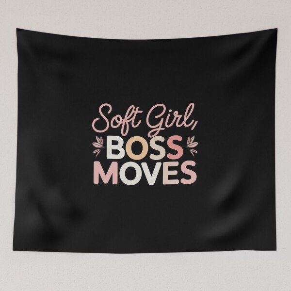 Item preview, Soft Girl Boss Moves. Feminine Power Aesthetic Typography Design designed and sold by Aarvya Fashion Club ( A.F.C ).