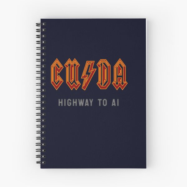 Item preview, CUDA Highway to AI - Artificial Intelligence - ACDC Rockstar AI Scientist tshirt Red on Black designed and sold by VandoorLabs.