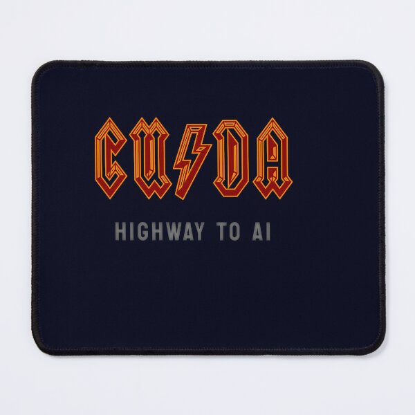 Item preview, CUDA Highway to AI - Artificial Intelligence - ACDC Rockstar AI Scientist tshirt Red on Black designed and sold by VandoorLabs.