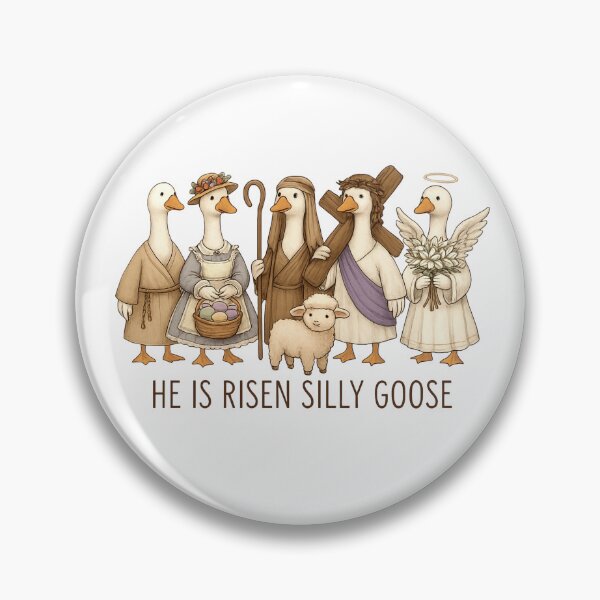 Item preview, He Is Risen Silly Goose Easter Jesus Christ  designed and sold by Thread&Fable.