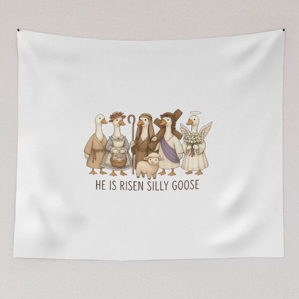 Item preview, He Is Risen Silly Goose Easter Jesus Christ  designed and sold by Thread&Fable.