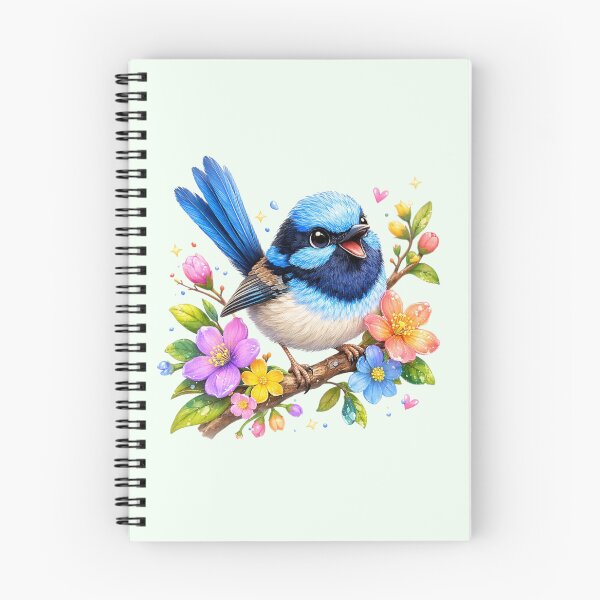 Item preview, Cute Fairywren Bird – Floral Branch Design designed and sold by BirdsRbeautiful.