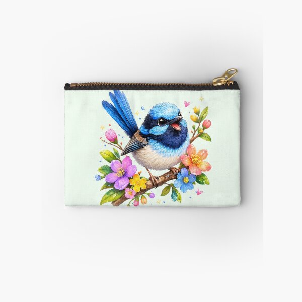 Item preview, Cute Fairywren Bird – Floral Branch Design designed and sold by BirdsRbeautiful.