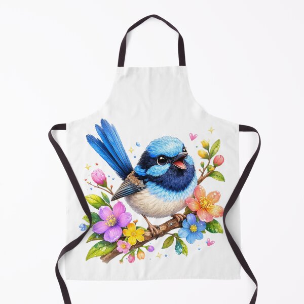 Item preview, Cute Fairywren Bird – Floral Branch Design designed and sold by BirdsRbeautiful.