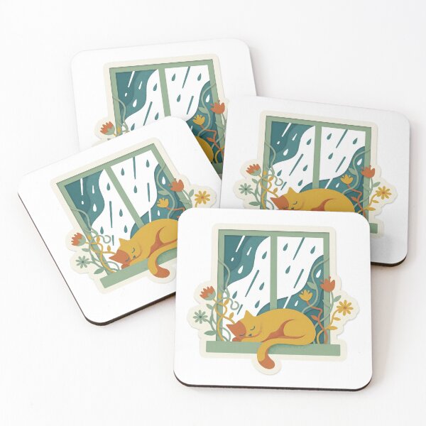 Item preview, Rainy Day Window Dreamer Cat designed and sold by belajarubic.