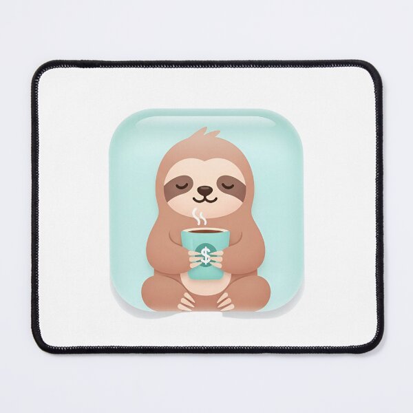 Item preview, Close-up of a sloth holding a steaming cup of coffee designed and sold by VerizalShop.
